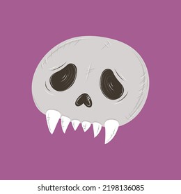 Spooky hand drawn skull. Doodle skull clip art. Vector halloween scary illustration