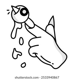 Spooky hand icon in drawing style 

