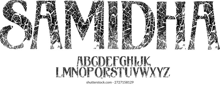 Gespenstische Schrift mit Handschrift. Vektoralphabet
