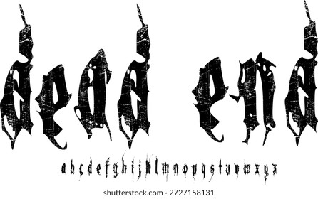 Gespenstische Schrift mit Handschrift. Vektoralphabet