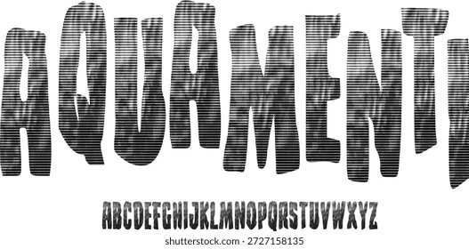Gespenstische Schrift mit Handschrift. Vektoralphabet