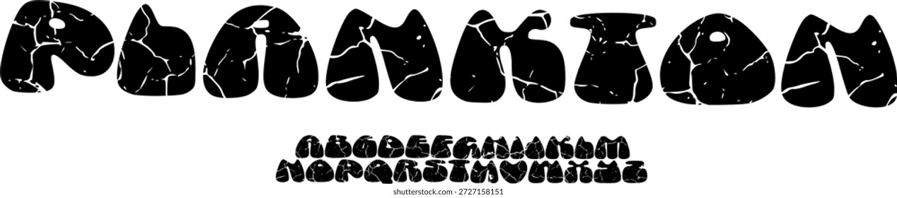 Gespenstische Schrift mit Handschrift. Vektoralphabet