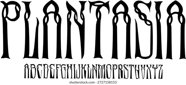 Gespenstische Schrift mit Handschrift. Vektoralphabet