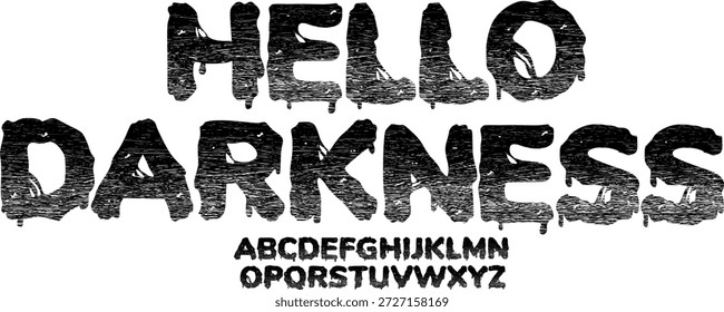 Gespenstische Schrift mit Handschrift. Vektoralphabet
