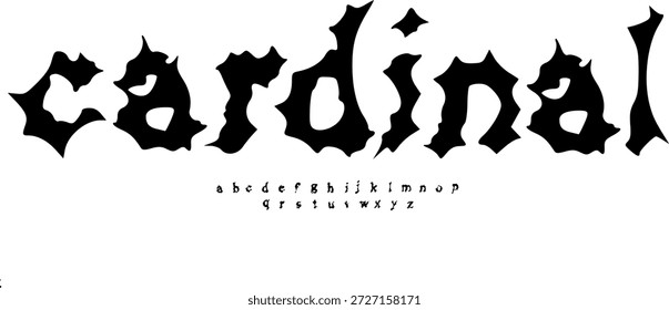 Gespenstische Schrift mit Handschrift. Vektoralphabet