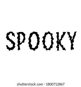 Spooky. Hand lettering text isolated on white background. Vector typography for party decorations, posters, greeting cards, banners, labels