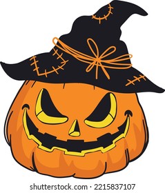 spooky handraw halloween pumpkin design
