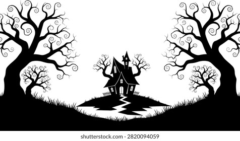 A spooky haunted house