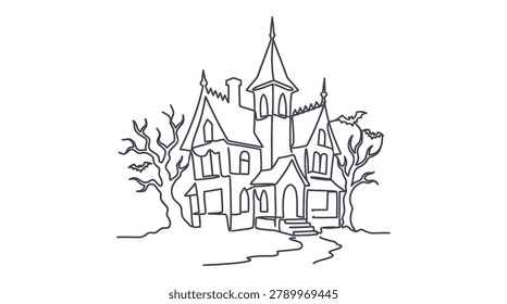 a spooky haunted house