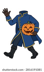 Spooky headless horseman carrying