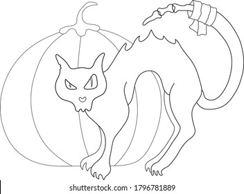 Spooky hellcat for Happy Halloween