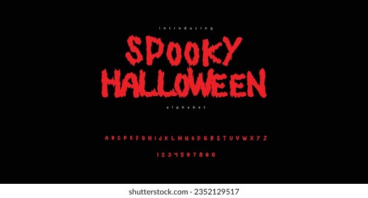 Spooky Horror Halloween Font Alphabet Typografie 