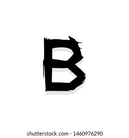 Spooky Horror Logo Letter B. Horror B Letter Design Vector Illustration