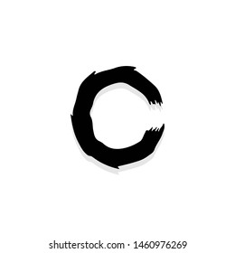 Spooky Horror Logo Letter C. Horror C Letter Design Vector Illustration