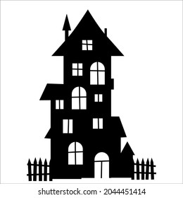 Spooky house. Halloween haunted house.