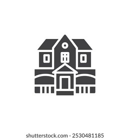 A spooky house vector icon. filled flat sign for mobile concept and web design. Haunted House glyph icon. Symbol, logo illustration. Vector graphics