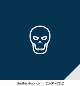 Spooky icon. emblem isolated on dark blue background. spooky icon in outline style for graphic and web design, logo, ui/ux design