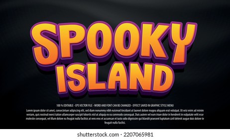 Spooky Island Halloween Text Effect Template With 3d Style Use For Logo And Business Brand