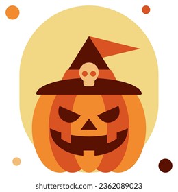 Spooky Jack Lantern icon illustration, for uiux, infographic, etc
