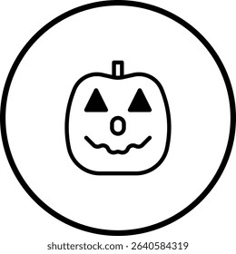 Spooky jack-o'-lantern outline design for halloween festive celebrations and decoration
