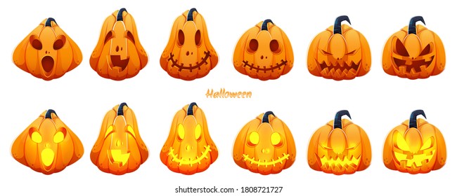 Espeluznante Jack-O-Lantern ambientado sobre el fondo blanco para la celebración de Halloween.
