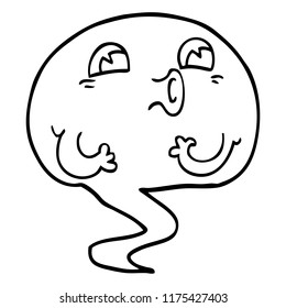 spooky line drawing cartoon ghost