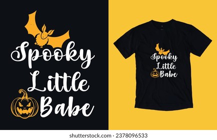 spooky little babe halloween special free t shirt design s vg, template, scary night, black cat, witch, boo 