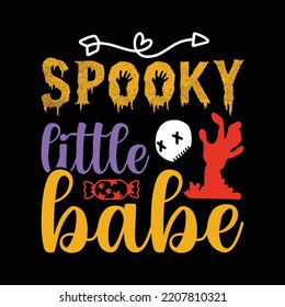 Spooky little babe shirt print template  design