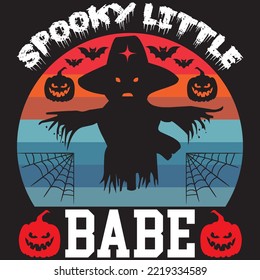 Spooky Little Babe T-shirt Design Vector File.