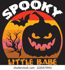 Spooky Little Babe T-shirt Design Vector File.