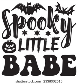 Spooky Little Babe T-shirt Design Vector File