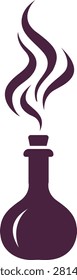 Spooky Magic Potion Bottle Halloween Icon With Mysterious Witch Smelling Vapor