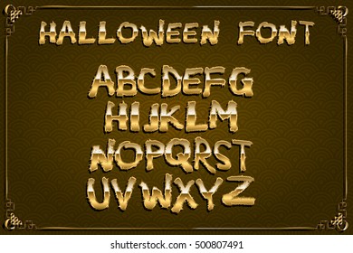 Spooky and Magical Alphabet Set. Halloween font vector