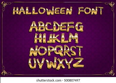 Spooky and Magical Alphabet Set. Halloween font vector