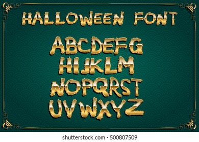 Spooky and Magical Alphabet Set. Halloween font vector