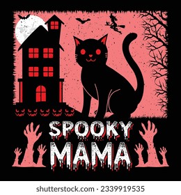 Spooky Mama Halloween T-Shirt Design Vector Graphic SVG