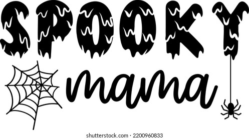 Spookes Mama mit tropfenden Briefen. Halloween-Vektorgrafik