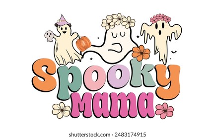 Spooky Mama PNG T-Shirt Design. Sie erhalten eine eps-Datei.