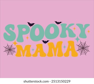 T-shirt retro Spooky Mama, Halloween Retro, Saison Spooky,