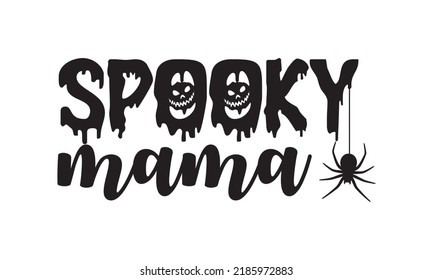 Spooky mama with Spider - Halloween Vector
