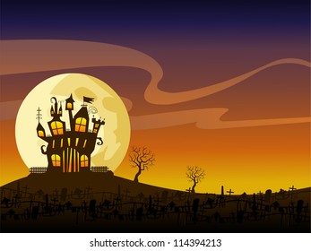 Spooky Mansion at Graveyard