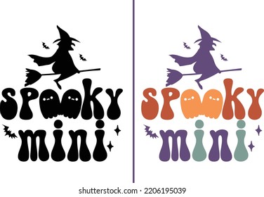 Spooky mini Halloween Retro Vintage Quotes cut file