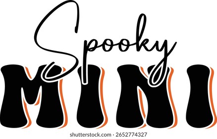 "Spooky Mini Halloween T-Shirt Design – Cute Typography for Kids and Matching Family Outfits"
