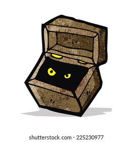 spooky monster in box cartoon