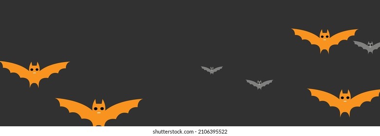 Spooky Monster Funny Fear Gothic Bats. Sky Orange Faces Grey Horror Halloween Modern Design. Chaos Creepy Mysterious Vampire Scary Bats Design Pic. Cartoon White Dracula Party Black Backdrop.