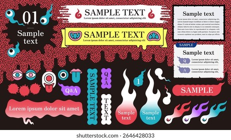 Spooky Monster and Ghost Horror Themed Vector Design Elements Set