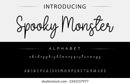 Spooky Monster Signature Font Calligraphy Logotype Schriftart Schriftart Schriftart Schrift handschriftlich