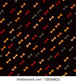 Spooky multicolor bone pattern. Seamless vector background