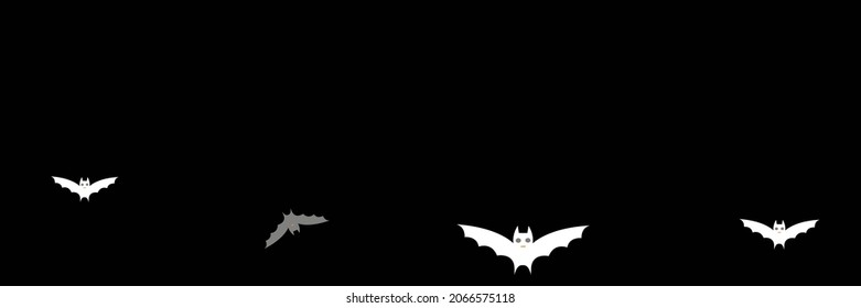 Spooky Mysterious Party Grey Scary Halloween Art Illustration. Chaos Monster Orange Fear White Bats. Black Sky Gothic Dracula Funny Backdrop. Creepy Cartoon Faces Vampire Horror Bats Background.
