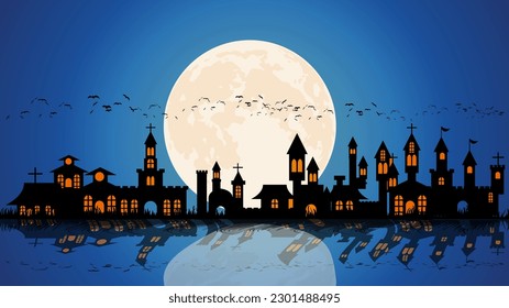 The spooky night background. Spooky night halloween background. Halloween theme dark background. Halloween spooky night background
